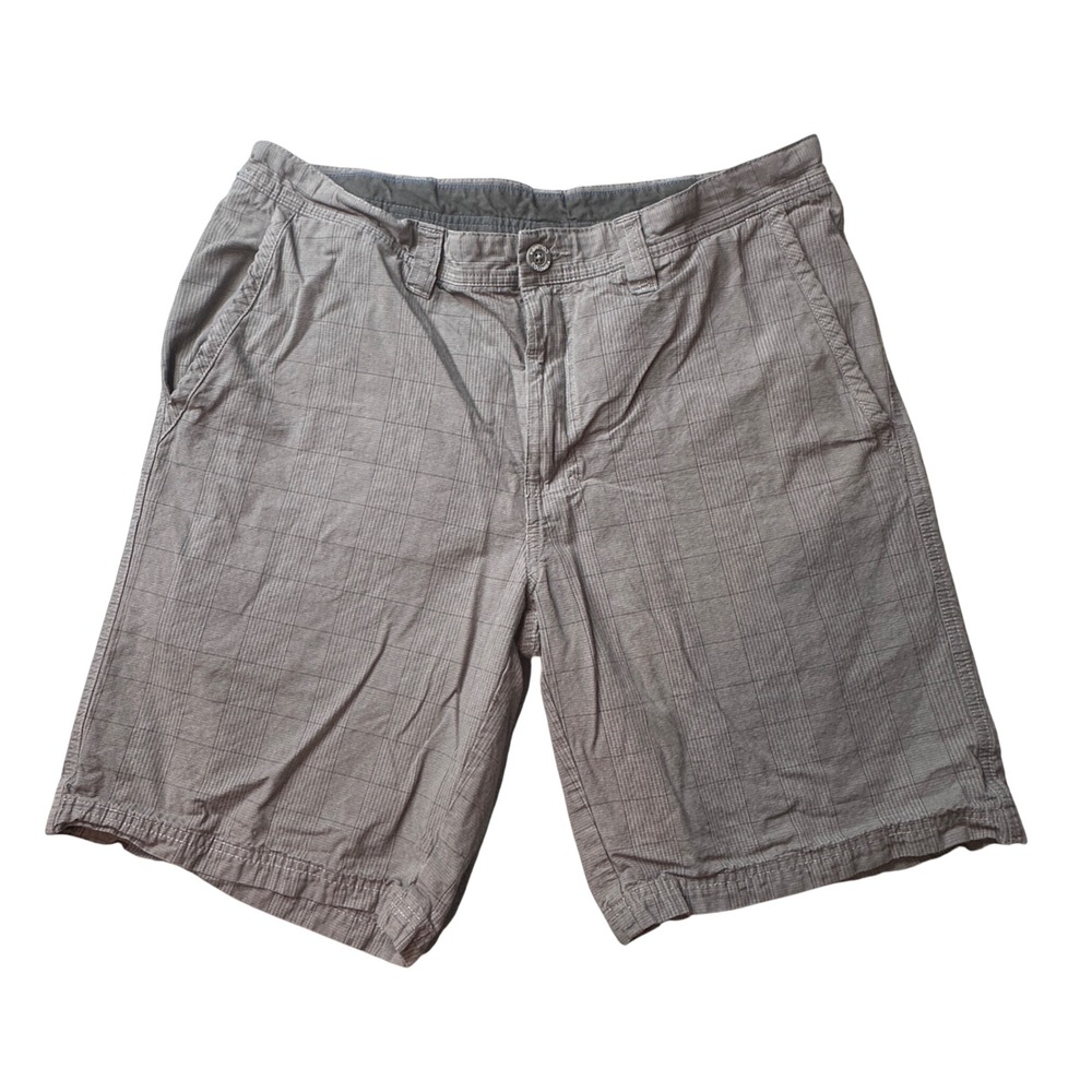 Columbia Shorts Mens 36 Grey Plaid Omni-Shade Cargo Cotton Hiking Outdoor‎ 9in